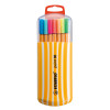 Micropunta/Felpa, Point 88, Punta Fina  0.4 mm, Estuche x 20. 20 Colores Surtidos